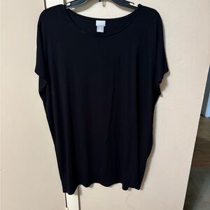 Chicos Black Knit Tunic Top Sz 3 Sz XL 46 x 30